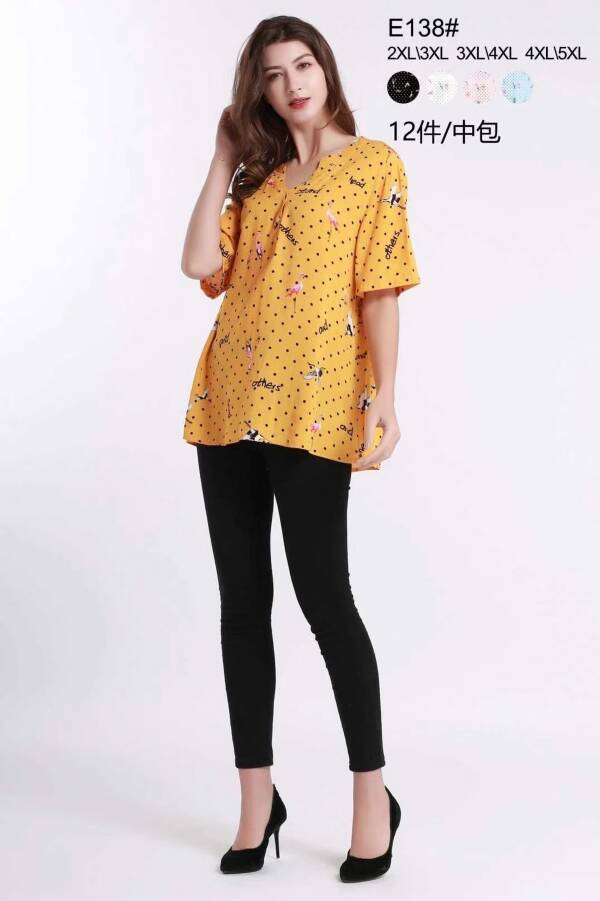 Bluzki damskie Roz 2XL-5XL, Mix kolor Paczka 12 szt
